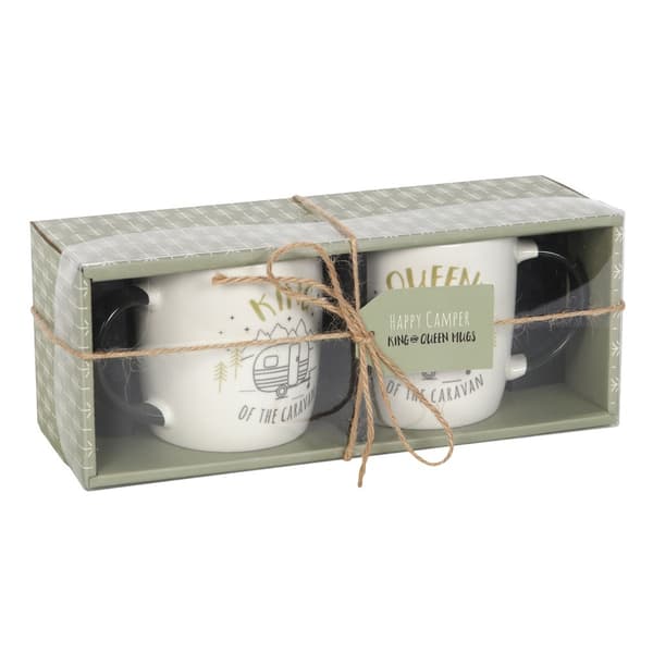 Something Different Kung och Drottning Husvagnsmugg Set (2-pack) White/Black One Size