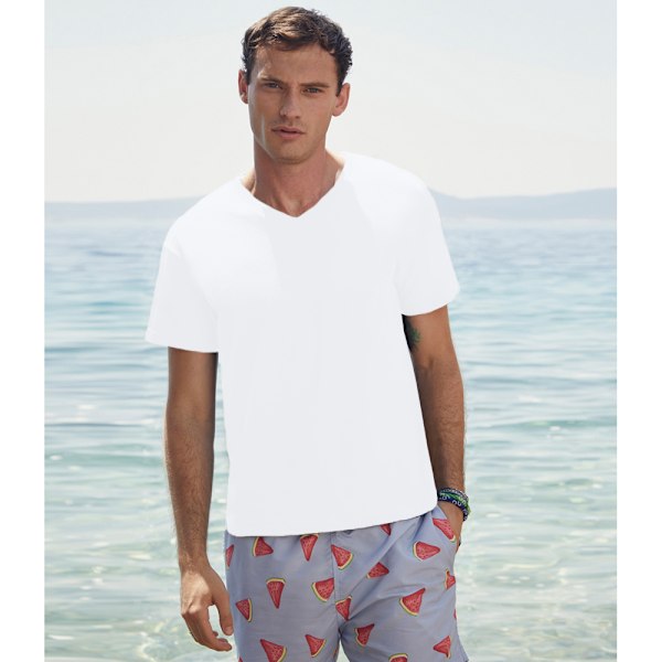 Fruit Of The Loom Original V-hals T-shirt M Vit White M