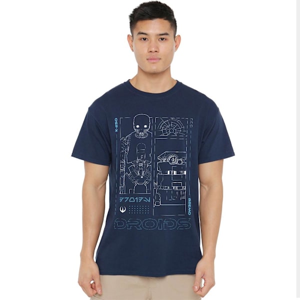 Star Wars: Andor Herr Droids T-Shirt 4XL Marinblå Navy 4XL