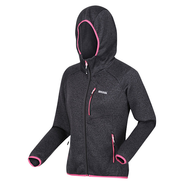 Regatta Dam/Kvinnor Newhill Marl Hooded Fleece Jacka 12 UK S Seal Grey/Flamingo Pink 12 UK