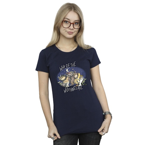 Where The Wild Things Are Dam/Kvinnors Bomull T-Shirt XL Marinblå Navy Blue XL