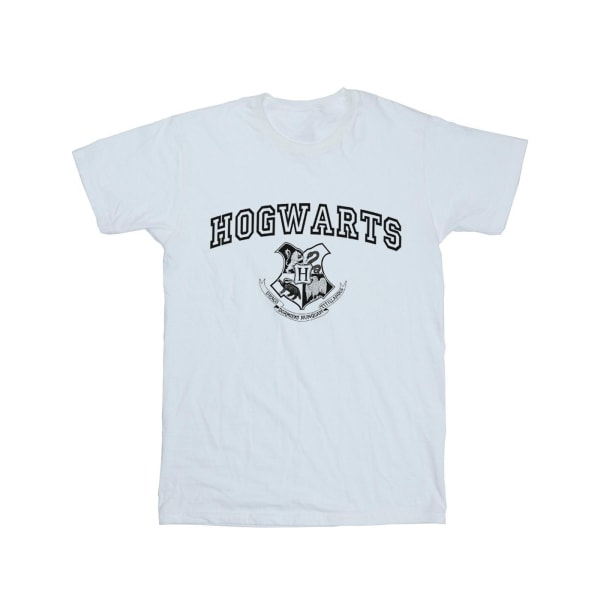 Harry Potter T-shirt i bomull med Hogwarts-vapen för flickor, 7–8 år, vit White 7-8 Years