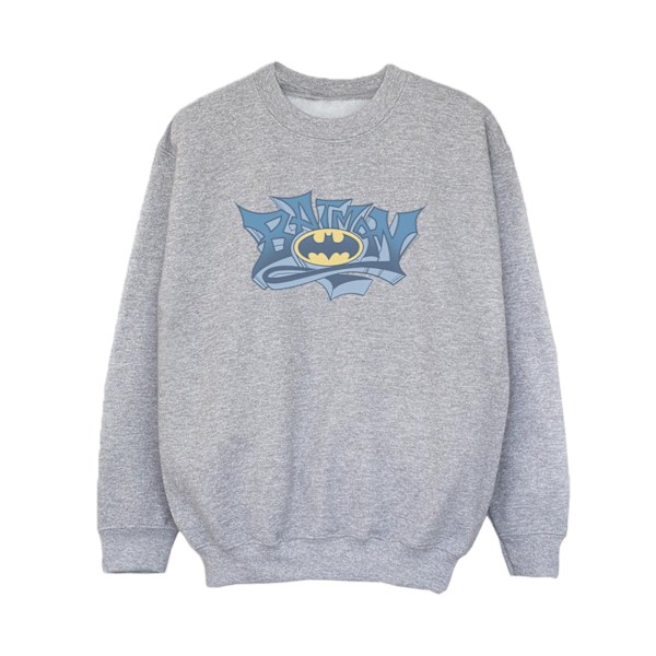 DC Comics Boys Batman Graffiti Logo Sweatshirt 3-4 år Sport Sports Grey 3-4 Years