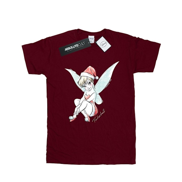 Disney Dam/Kvinnor Tinkerbell Jul Fe Cotton Boyfrien Burgundy L