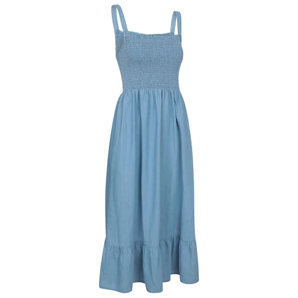 Mountain Warehouse Dam/Dam Marbella Strappy Shirred Midi Pale Blue 10 UK