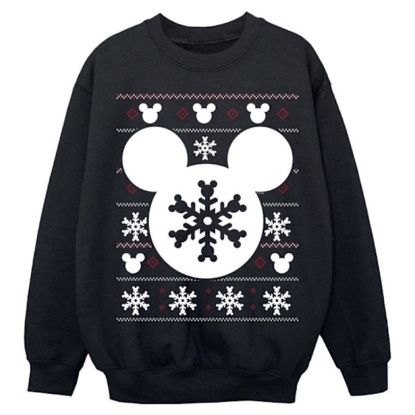 Disney Girls Mickey Mouse Jul Silhouette Snöflingor Sweatshirt Black 5-6 Years