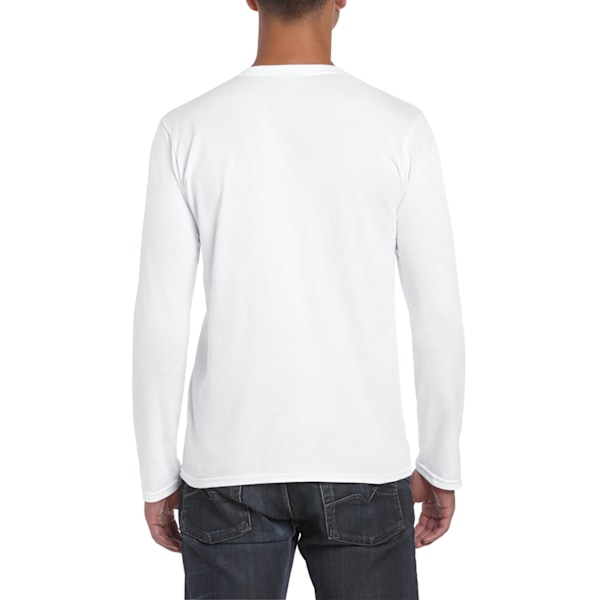 Gildan Soft Style långärmad T-shirt för män (5-pack) M Vit White M