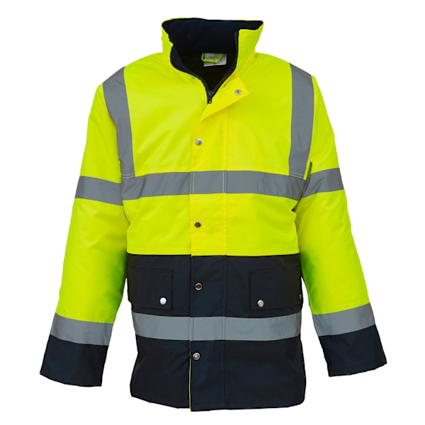 Yoko Unisex Vuxen Motorväg Tvåfärgad Hi-Vis Jacka L Gul/Marinblå Yellow/Navy L