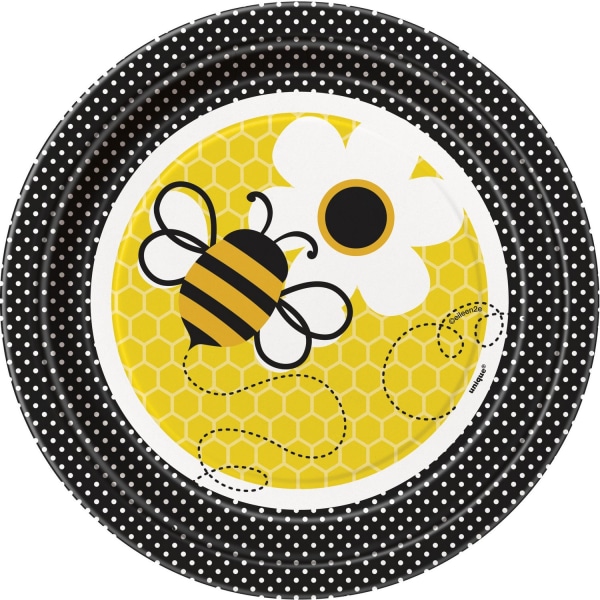 Unika Party Busy Bumblebee-festtallrikar (paket med 8) One Size Y Yellow/Black/White One Size