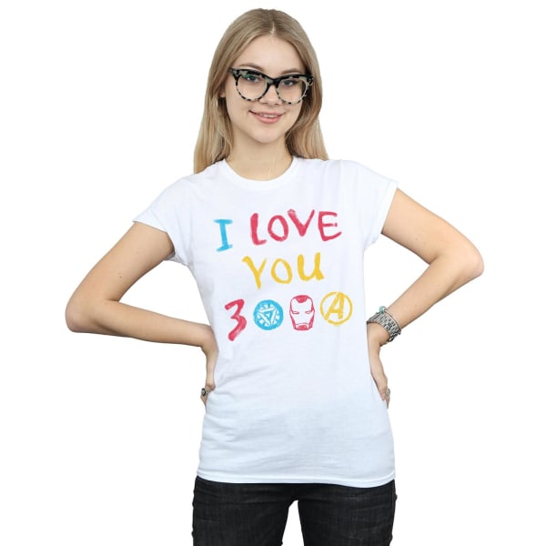 Marvel Womens/Ladies Avengers Endgame I Love You 3000 Crayons C White S