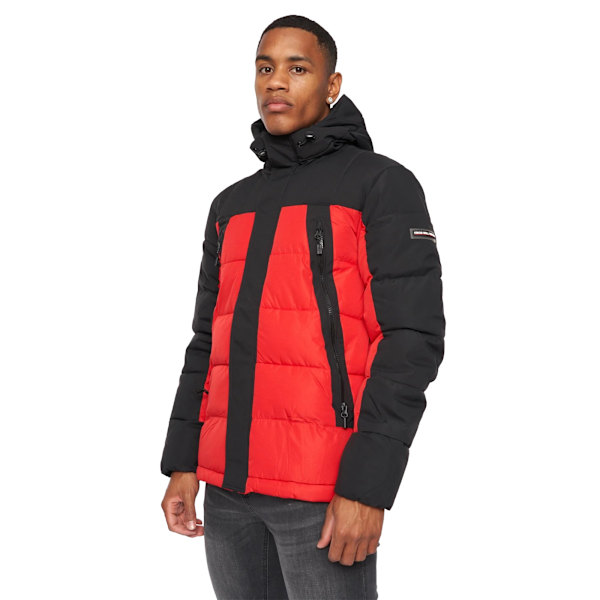Kings Will Dream Deyton Colour Block Short Puffer Jacket X för män Black/Red XS