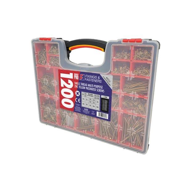Forgefix Organiser Pro Multipurpose Träskruvssats, 1200 Delar Multi Colour One Size