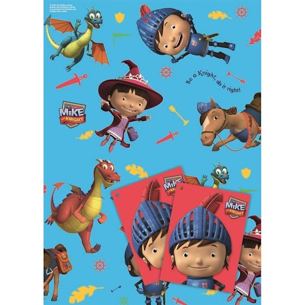Mike The Knight Presentpapper (2-pack) En Storlek Flerfärgad Multicoloured One Size