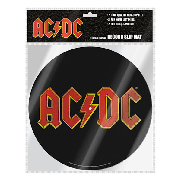 AC/DC-logotyp skivspelarmatta One Size Svart/Röd Black/Red One Size