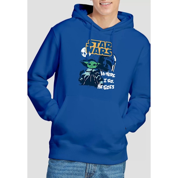 Star Wars Herr Swipe Grogu Hoodie XL Royalblå Royal Blue XL