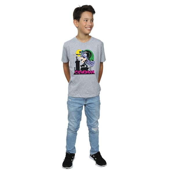 DC Comics Boys Catwoman Text Logo T-Shirt 5-6 år Sports Grey Sports Grey 5-6 Years