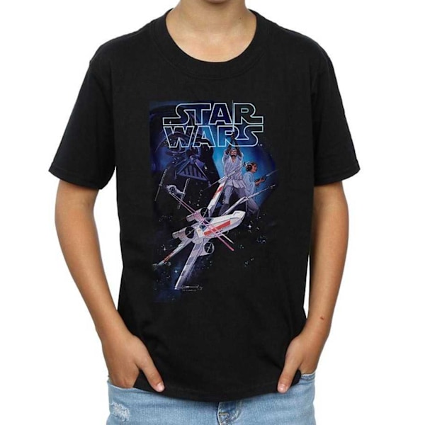 Star Wars Pojkar Flygande Modellraket T-shirt 7-8 År Svart Black 7-8 Years