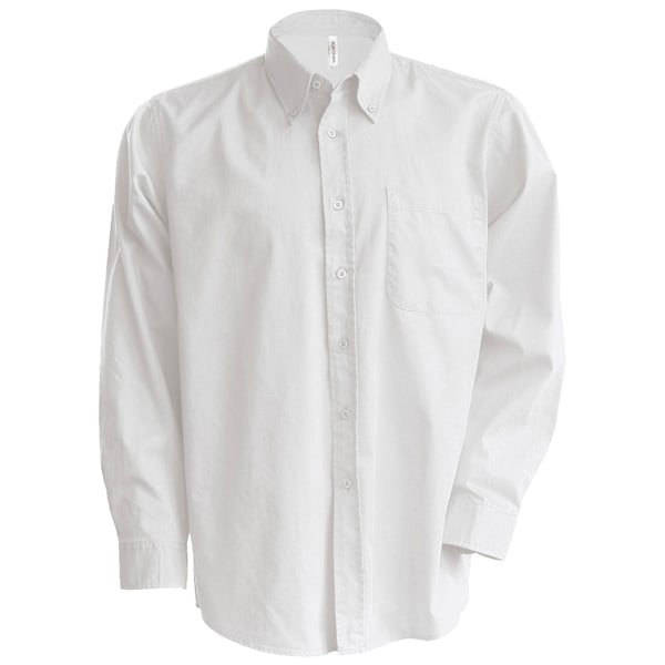 Kariban Herr Långärmad Easy Care Oxford Skjorta M Vit White M