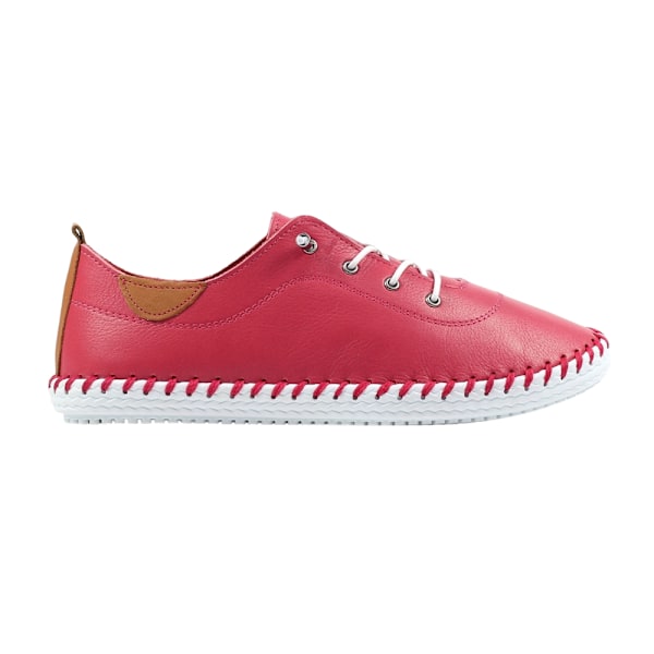 Lunar Dam/Dam St Ives Läder Plimsolls 4 UK Hallon Raspberry 4 UK