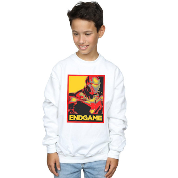 Marvel Boys Avengers Endgame Iron Man Poster Sweatshirt 9-11 År White 9-11 Years