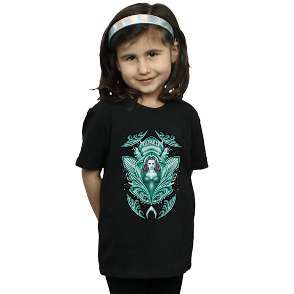 DC Comics Girls Aquaman Mera Crest Bomull T-shirt 9-11 år Svart Black 9-11 Years