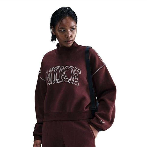 Nike Dam Phoenix Speed Broderad Logotyp Sweatshirt 10 Burgundy 10 UK