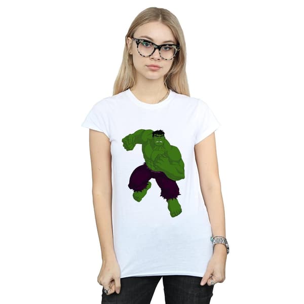 Marvel Dam/Kvinnor Hulk Pose T-shirt i bomull XL Vit White XL