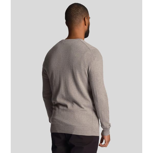 Lyle & Scott Merino Bomull V-ringad Tröja Herr S Grå Grey S