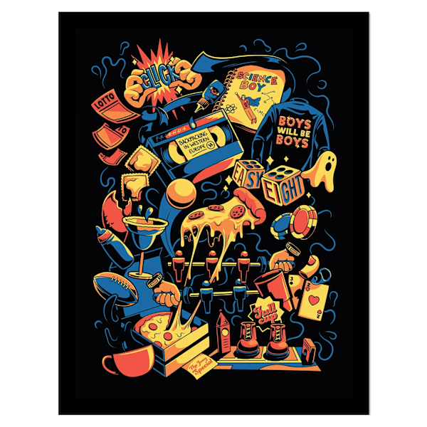 Friends 30 år Element inramad affisch 35cm x 45cm Multifärg Multicoloured 35cm x 45cm