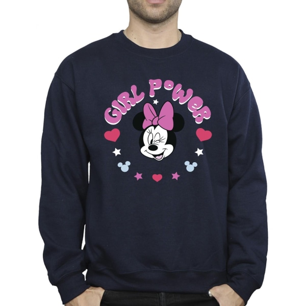 Disney Herr Minnie Mouse Girl Power Sweatshirt L Marinblå Navy Blue L