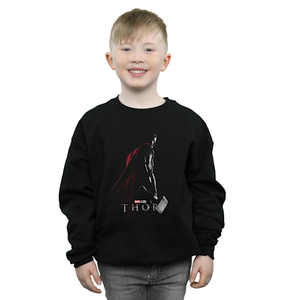 Marvel Studios Pojkar Thor Poster Sweatshirt 7-8 År Svart Black 7-8 Years