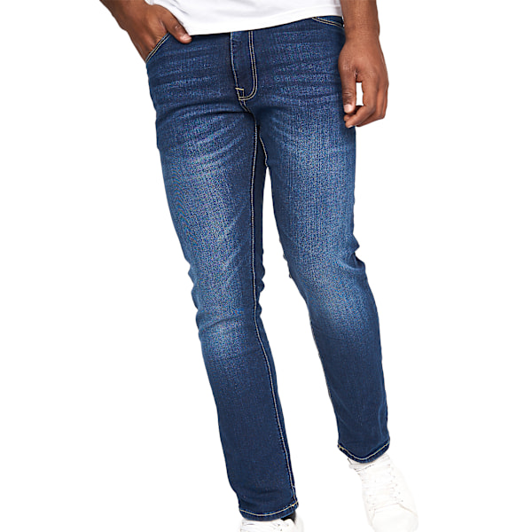 Crosshatch Cadman Straight Jeans för Herr 36S Sten Tvättad Stone Wash 36S