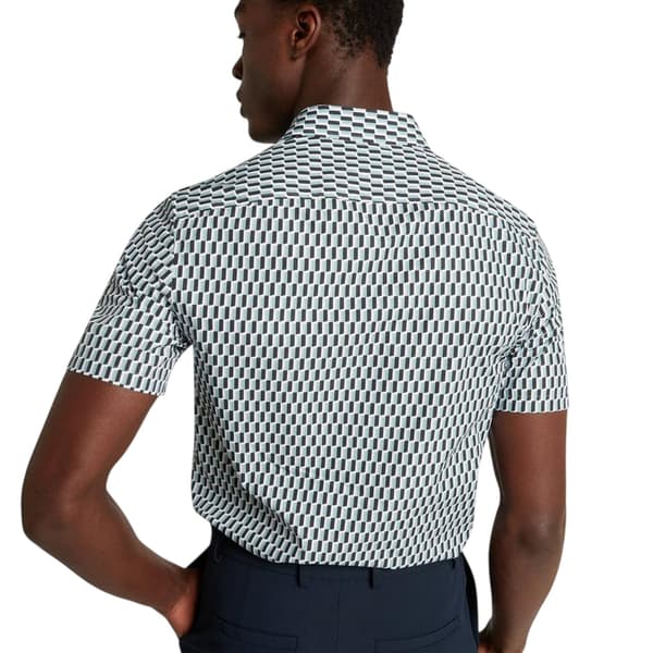 Ted Baker Herr Geometrisk Regular Skjorta L Turkos Turquoise L