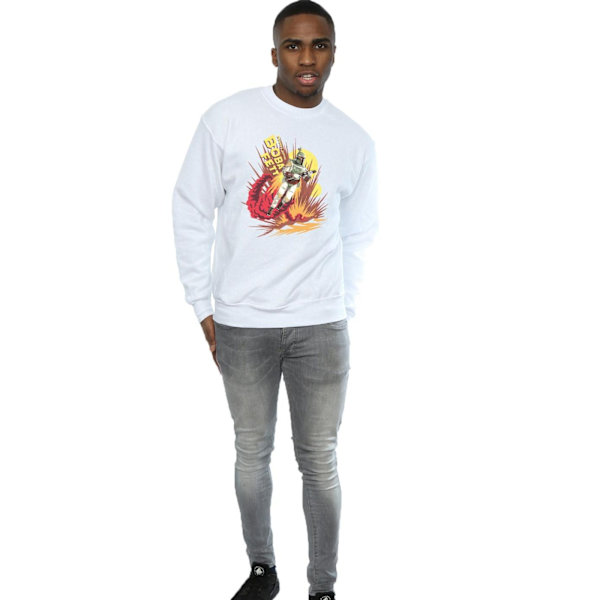 Star Wars Mens Boba Fett Raketdriven Sweatshirt M Vit White M