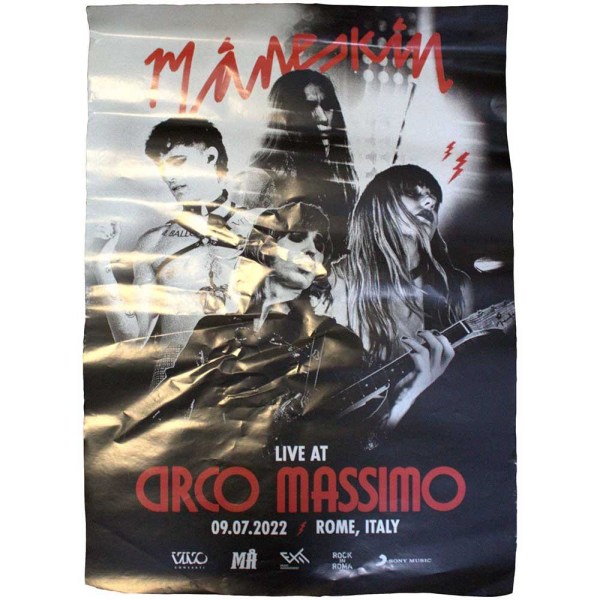 Maneskin Live At Circo Massimo 2022 Poster One Size Svart/Vit Black/White/Red One Size