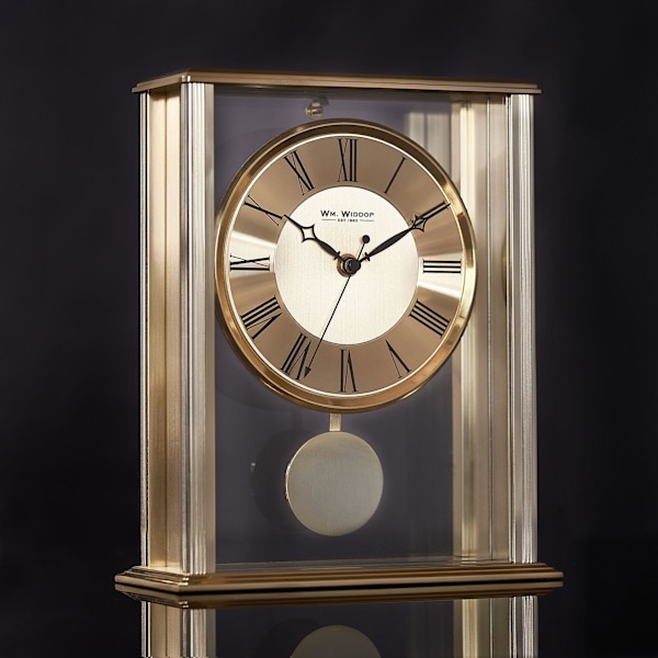 Wm.Widdop Guld Mantel Klocka Med Pendel En Storlek En Färg One Colour One Size