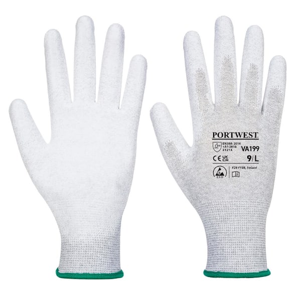 Portwest Unisex Adult VA199 PU Palm Grip Gloves S Grå Grey S