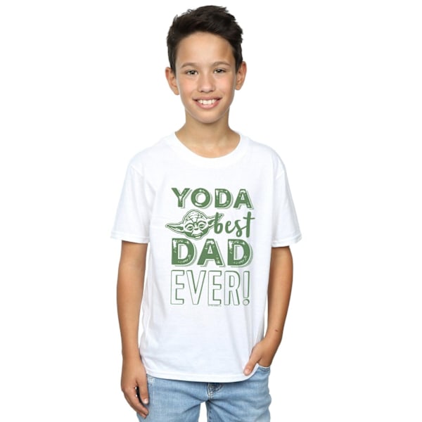 Star Wars Boys Yoda Bästa Pappa T-Shirt 7-8 År Vit White 7-8 Years