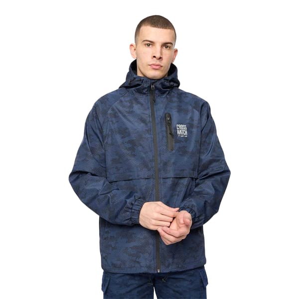 Crosshatch Herr Janscore Lättviktsjacka med heltryck och huva Blue S