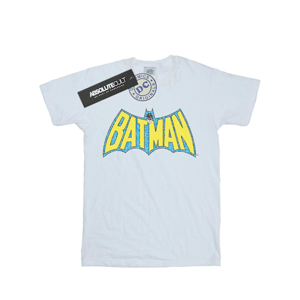 DC Comics Dam/Damer Batman Crackle Logo Bomull Boyfriend T- White M