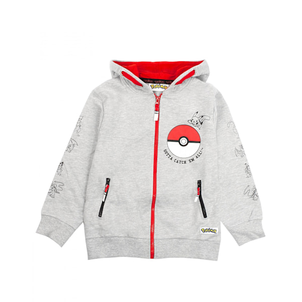 Pokemon Pojkarnas Gotta Catch Em All Pokeball Helzip Hoodie med dragsko Grey 7-8 Years