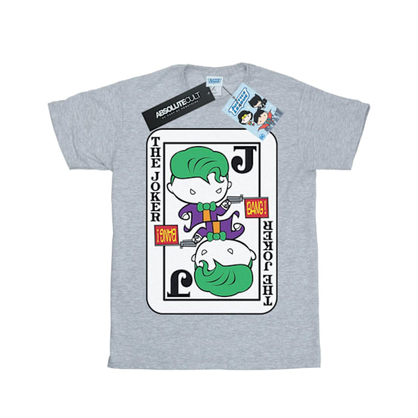 DC Comics Girls Chibi Joker Playing Card Bomull T-shirt 9-11 År Sports Grey Sports Grey 9-11 Years