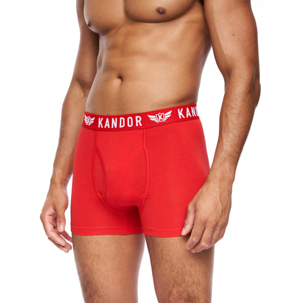 Kandor Bambers Bambu Boxerkalsonger för Män (7-pack) L Blå/Röd Blue/Red L