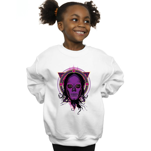 Harry Potter Flickor Neon Dödsätare Sweatshirt 5-6 År Vit White 5-6 Years