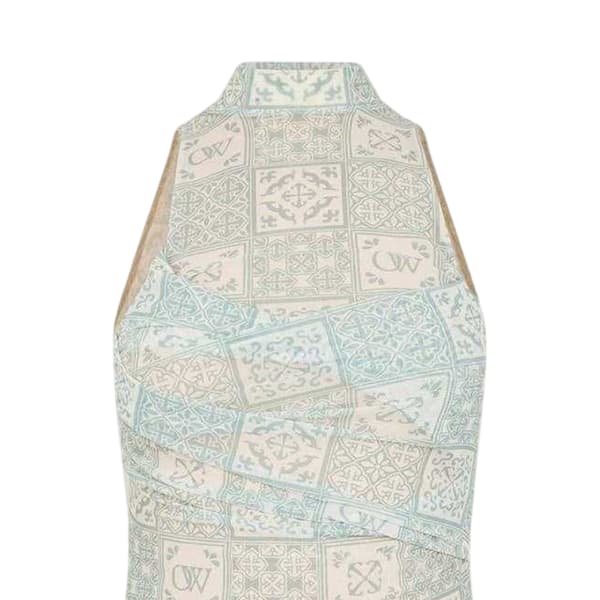 Off White Dam/Dam Tulle Hög Krage Slipklänning 8 UK Blå/ Blue/White 8 UK