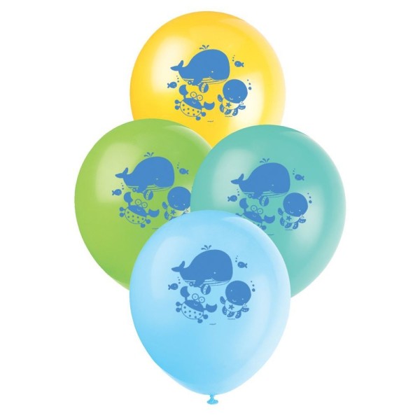 Unik fest under havets latexballonger (paket med 8) One Size Light Blue/Teal/Yellow/Green One Size