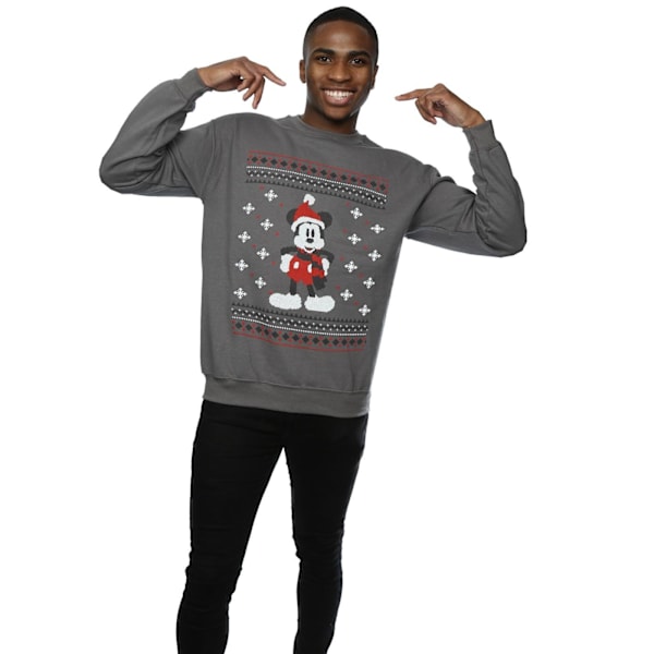 Disney Herr Mickey Mouse Halsduk Jul Sweatshirt S Charcoal Charcoal S