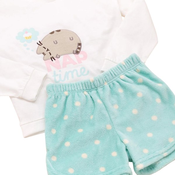 Pusheen Girls Fleece Pyjamas Set 11-12 år Vit/Blå White/Blue 11-12 Years