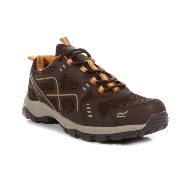 Regatta Mens Vendeavour Waterproof Walking Shoes 9.5 UK Peat/Go Peat/Gold Cumin 9.5 UK