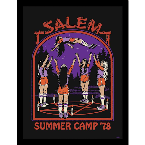 Steven Rhodes Salem Summer Camp inramad affisch 40cm x 30cm Multi Multicoloured 40cm x 30cm